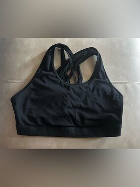 Fabletics Black Strappy Sports Bra